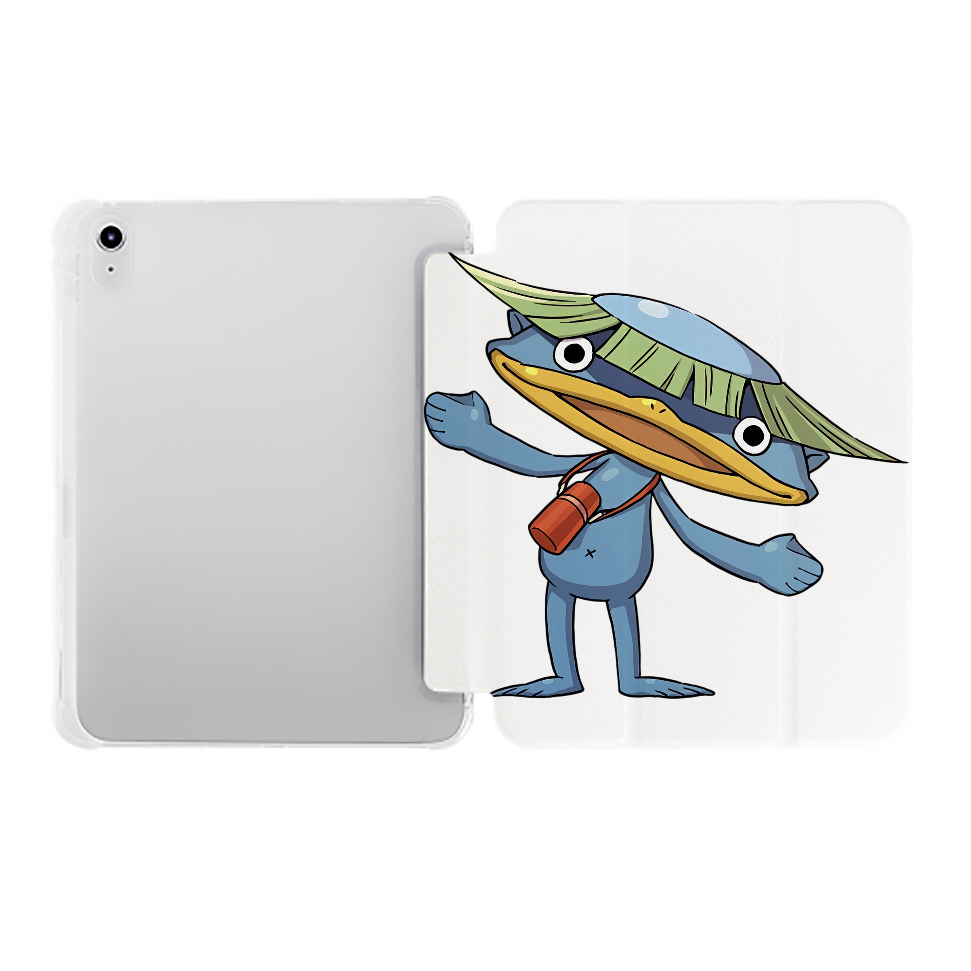 （画像用） 妖怪ウォッチ Yo-kai Watch IPad ケース ペン収納付き 三つ折りスタンド PUレザー×シリコン 対応機種9.5/10.5/10.9インチ